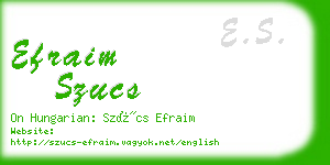 efraim szucs business card